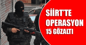 Siirt'te operasyon, 15 gözaltı