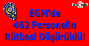 EGM'de 462 personelin rütbesi düşürüldü!