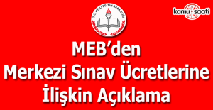 Merkezi sınav ücretlerine ilişkin açıklama