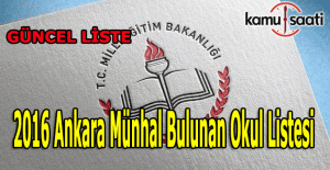 Ankara Münhal bulunan okul listesi - 2016 Güncel