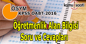 KPSS ÖABT soru ve cevapları burada