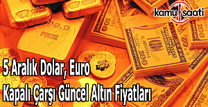 5 Aralık 2016 Dolar, Euro ve Kapalı Çarşı altın fiyatları