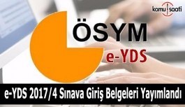 e-YDS 2017/4 Sınava Giriş Belgeleri yayımlandı