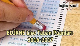 Edirne Lise Taban Puanları 2016-2017