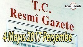 TC Resmi Gazete - 4 Mayıs 2017 Perşembe