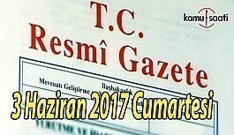 TC Resmi Gazete - 3 Haziran 2017 Cumartesi