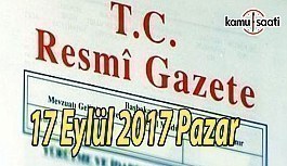 TC Resmi Gazete - 17 Eylül 2017 Pazar