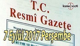 TC Resmi Gazete - 7 Eylül 2017 Perşembe