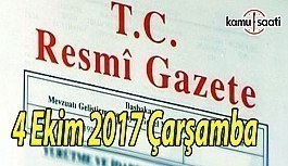 TC Resmi Gazete - 4 Ekim 2017 Çarşamba