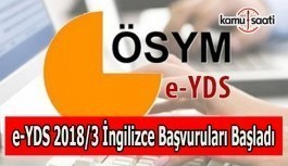e-YDS 2018/3 İngilizce başvuruları başladı