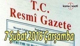 TC Resmi Gazete - 7 Şubat 2018 Çarşamba