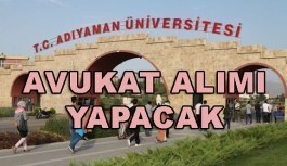 Adıyaman Üniversitesi Rektörlüğü Avukat Alım İlanı - 4 Nisan 2018