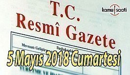 5 Mayıs 2018 Cumartesi Tarihli ve 30412 Sayılı TC Resmi Gazete