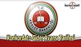 Konkordato Gider Avansı Tarifesi - 2 Haziran 2018 Cumartesi