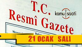 21 Ocak 2020 Salı TC Resmi Gazete Kararları