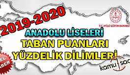 Anadolu Liseleri Taban Puanları Yüzdelik Dilimleri Öğrenci Kontenjanları 2019 2020 LGS-MEB