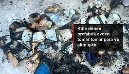 Kocaeli'de küle dönen prefabrik evden 500 bin TL ve binlerce liralık altın çıkarıldı