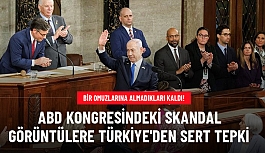 Netanyahu'ya ABD Kongresi'nde alkış tufanı! Skandal görüntülere Türkiye'den tepki