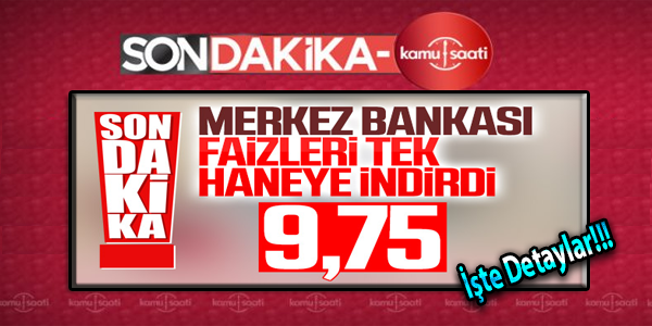 Merkez Bankası'ndan faiz indirimi